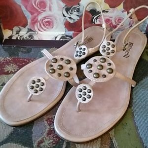 Minelli Pink Suede Thong Sandals 10/40
